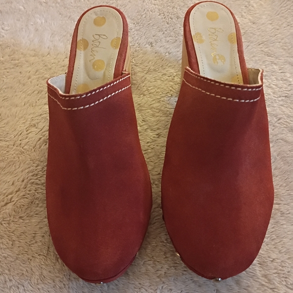 BODEN Claudette Suede Clogs in Rust Size 40 (8.5 US) - Picture 3 of 10